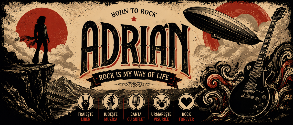 Cană personalizată rock cu nume – trăiește liber, iubește muzica