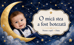 Mărturie de botez personalizată – Magnet de frigider 9 × 5,5 cm „O mică stea a fost botezată”