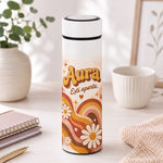 Termos Personalizat 500 ml cu Infuzor de Ceai, Nume și Mesaj – Design Retro „Ești Aparte”