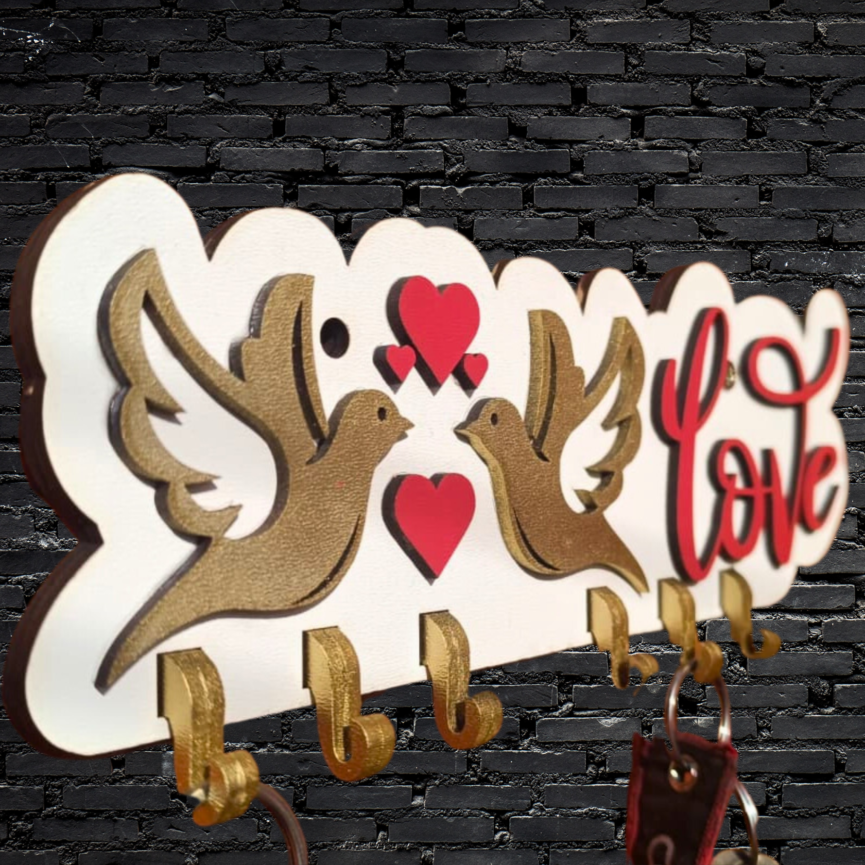Suport chei de perete „Love”
